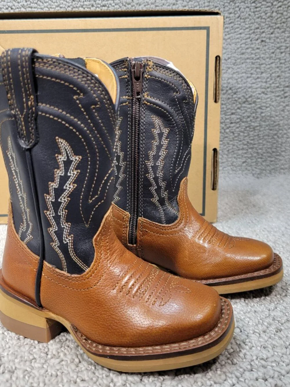 Teccovas The Doc Toddler Boy's Size 5C B Tan Goat Cowboy Boot